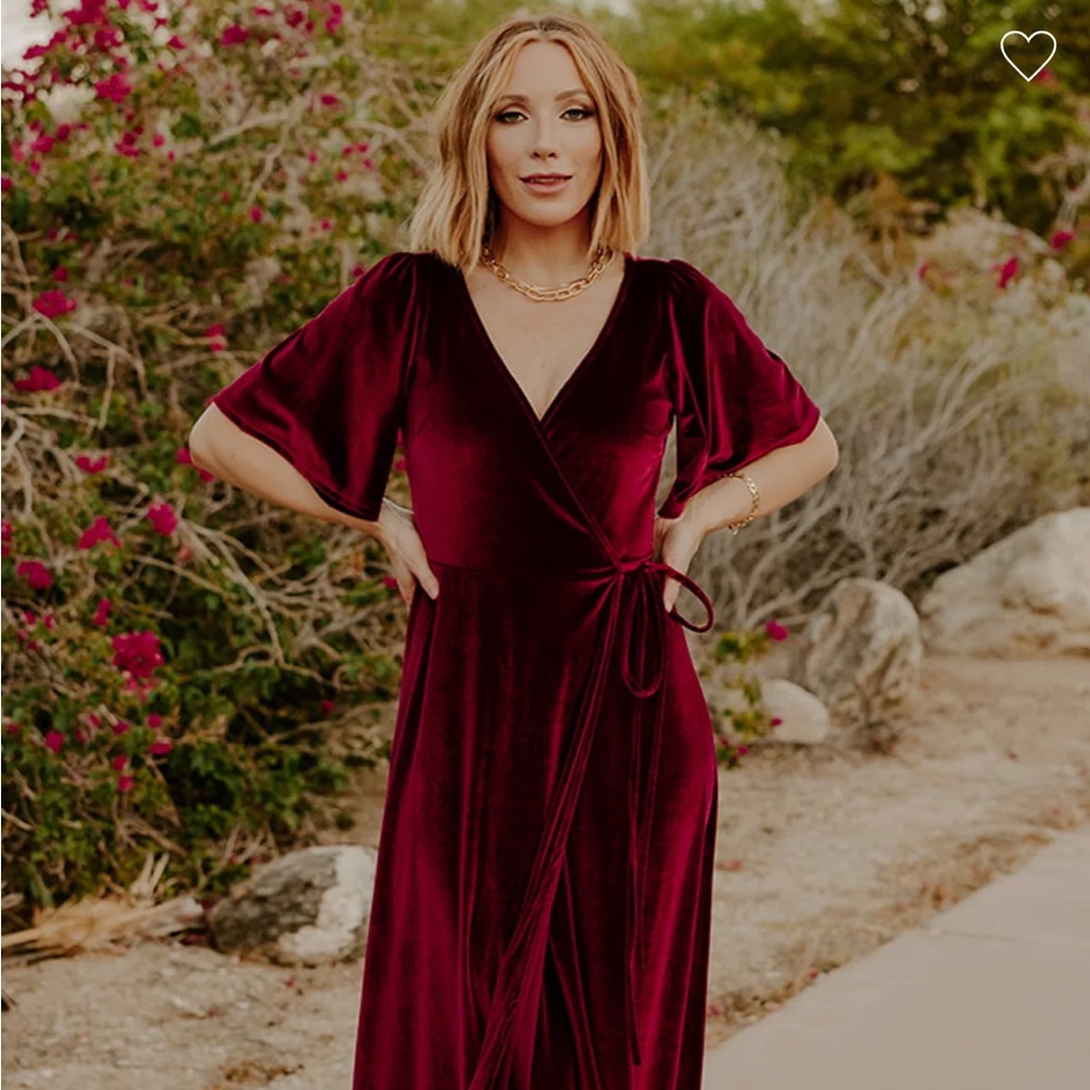 Baltic Born Meghan Velvet Wrap Maxi Dress